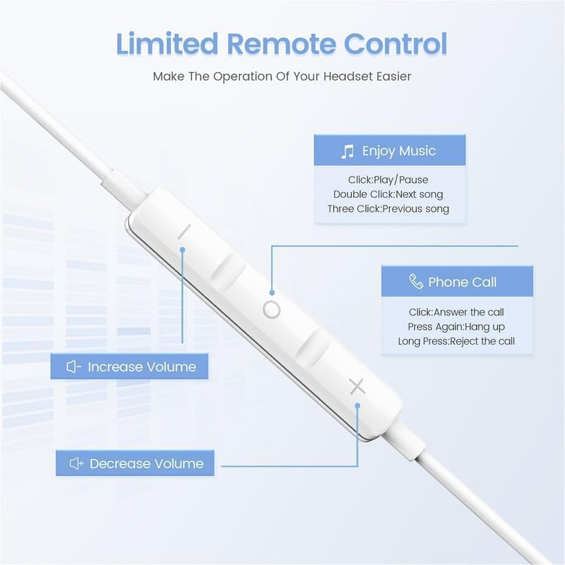 Experience Superior Audio with Premium Noise-Canceling Wired Earbuds for i Phone – 2-Pack Featuring Built-in Microphone & Convenient Volume Control – Perfectly Compatible with i Phone Models 14 through 7 – Elegant White Design for Ultimate Comfort and Daily Use
