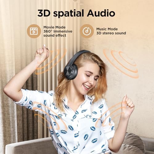 Elevate Your Sound Experience with FIO MOTUS Bluetooth Over-Ear Headphones – Unmatched 130-Hour Battery Life, Advanced Noise Cancellation, Custom EQ for Personalized Deep Bass, and High-Resolution Audio Quality – Perfect for Travelers and Home Office Users Seeking Comfort and Effortless Wireless Connectivity