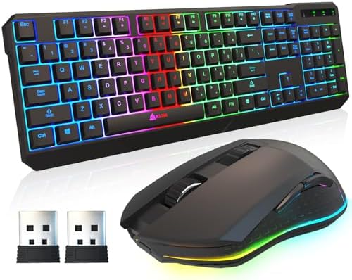 KLIM Chroma RGB Wireless Gaming Keyboard – Ultimate Performance with Long-Lasting Rechargeable Battery, Quick Typing & Water-Resistant Design for PC, PS5, PS4 & Mac – Elevate Your Gameplay with Stunning Backlighting & Enhanced Compatibility