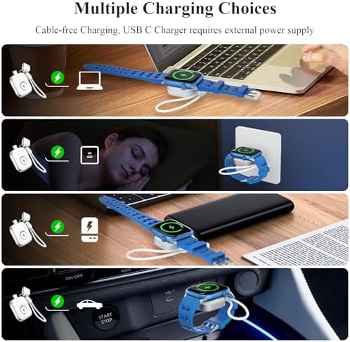 Magnetic Quick Charge Portable Charger for Apple Watch – Lightweight USB Cable Compatible with Ultra 2/1, Series 10-1 & SE – Effortless Travel Solution for Fast Smartwatch Power with Secure Cordless Design
