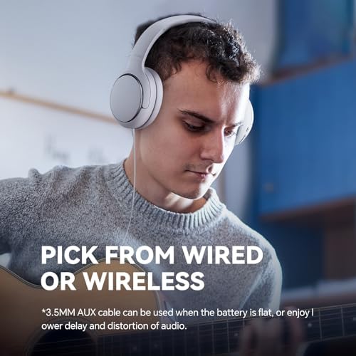 Unleash Your Sound Experience: H2 Over-Ear Wireless Headphones with Unmatched 50-Hour Battery Life, State-of-the-Art Bluetooth 5.3 Connectivity, and Travel-Friendly Foldable Design – Immerse in Rich Deep Bass and Enjoy Crystal-Clear Calls with Built-In Microphone for Effortless Style and Comfort