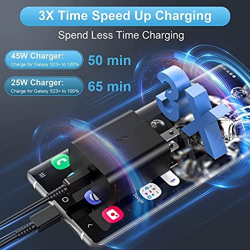 Super Fast 45 W USB-C Charger Cable Set – 2 Pack (6 ft & 10 ft) for Samsung Galaxy S25 Ultra, S24, S23, S22, Note 20 & More – Premium Durability, Versatile Lengths for Rapid Charging at Home or On-the-Go – Elevate Your Power Delivery Experience with Enhanced Compatibility and Long-Lasting Quality
