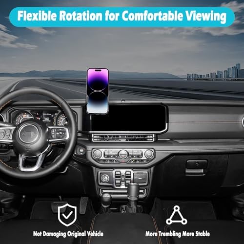 Jeep Wrangler JK JKU 2012-2017 Phone Holder – Ultimate 360-Degree Rotating Mount for Thick Cases, Easy Installation, and Rugged Stability – Perfect for 4.7-7 Inch Smartphones – Elevate Your Driving Experience with Enhanced Accessibility and Safety