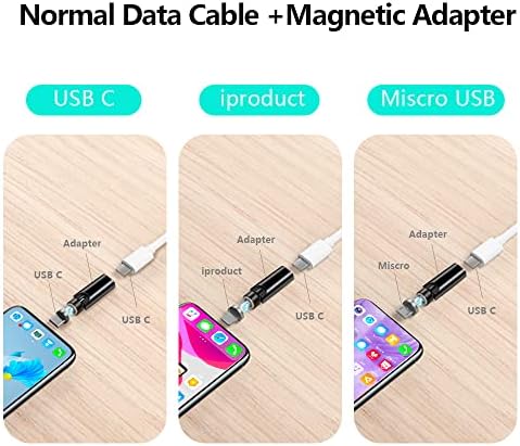 Revolutionize Your Charging with 540° Rotate Magnetic Charging Cables – 6.6 ft, 3-Pack, Universal Compatibility for USB Type C & Micro USB Devices, Fast Charging & 480 Mbps Data Transfer for Effortless Connectivity
