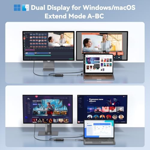 Revolutionize Your Workspace with the Ultimate 13-in-1 USB C Docking Station – Dual Monitor Multiport Adapter for Seamless Triple Display, Featuring 2 HDMI, Display Port, 8 USB Ports, Gigabit Ethernet, and Audio Output – Perfect for Mac Book, Dell, HP, Lenovo Think Pad, and Surface – Unmatched Performance and Connectivity for Enhanced Productivity