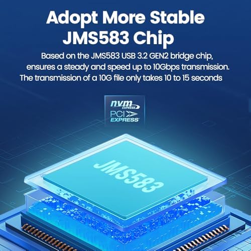 JEYI 2230 M.2 NVMe SSD Enclosure – High-Speed USB C Adapter with 10 Gbps Data Transfer for 2 TB Storage, Portable and Versatile External Drive Solution for Gamers and Professionals