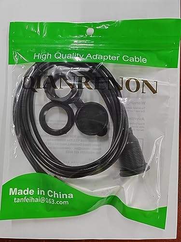 QIANRENON Waterproof Dual USB C 2.0 Threaded Flush Mount Extension Cable – 1 m (3.3 ft) Male to Female Connector for Cars, Boats, Trucks, and Motorcycles – Reliable Charging and Data Transfer Solution for Outdoor Adventures