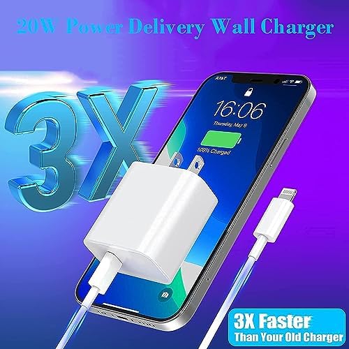 Veetone 20 W Dual USB-C Fast Charger Set with 6 FT Lightning Cables – MFi Certified Power Delivery for i Phone 14/13/12/11 Pro & i Pad – Optimal Charging Solution for Home and Travel – Enhanced Compatibility & Speed