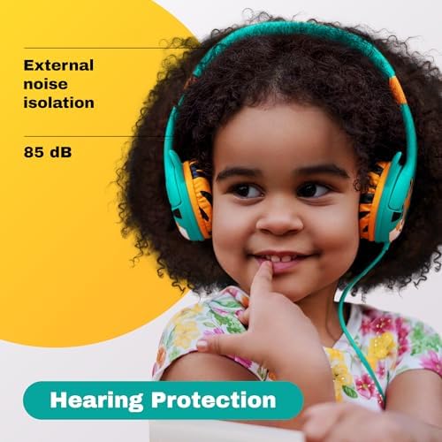Kidrox Safe Sound Wired Toddler Headphones – Volume-Limited 85 d B Child-Friendly Headset for Ages 1-7 | Lightweight, Durable Design Perfect for Travel on Airplanes and Cars | Comfortable Fit for Tablets, i Pads, and More – Ensuring Safe Listening and Ultimate Entertainment Enjoyment