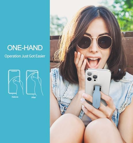 SURITCH 2-in-1 Silicone Phone Grip and Kickstand Holder – Universal Finger Loop Strap for Superior Stability and Comfort, Compatible with i Phone, Samsung, and Most Cases, 3.15″ Black – Premium Drop Protection and Effortless Hands-Free Viewing Solution