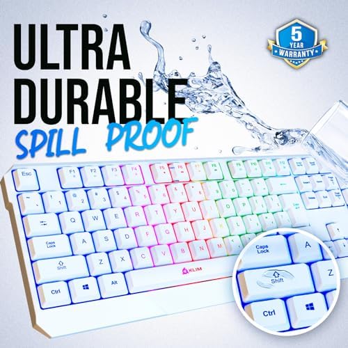 KLIM Chroma RGB Wireless Gaming Keyboard – Ultimate Performance with Long-Lasting Rechargeable Battery, Quick Typing & Water-Resistant Design for PC, PS5, PS4 & Mac – Elevate Your Gameplay with Stunning Backlighting & Enhanced Compatibility