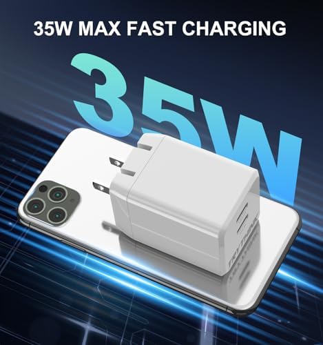 TRYTHINK 35 W Dual-Port USB-C Fast Charger – Compact Ga N Power Adapter for i Phone 15 & Pixel Series – Essential 2-Pack Travel Charger for Rapid, Reliable Charging Solutions