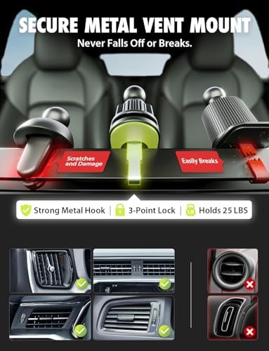 Ultimate Bracketron Car Phone Holder – Versatile Trip Grip Mount for Dashboard & Air Vent with 360-Degree Rotation, One-Handed Release for i Phone, Samsung & Android – Secure, Stylish, and Convenient Driving Companion