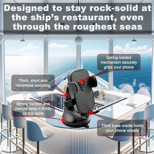 Ultimate Waterproof Boat Phone Holder – Heavy-Duty Suction Cup Marine Mount for All Smartphones – Enhanced Dashboard Stability and 360-Degree Rotation for Safe Navigation & Connectivity on Kayaks, Sailboats, and More