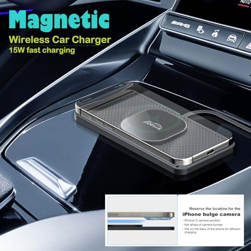POLMXS Magnetic Fast Wireless Charger Pad for i Phone 12/13/14/15/16 Series & Air Pods – Effortless Magnetic Alignment & Quick Cordless Charging for On-the-Go Power Solutions