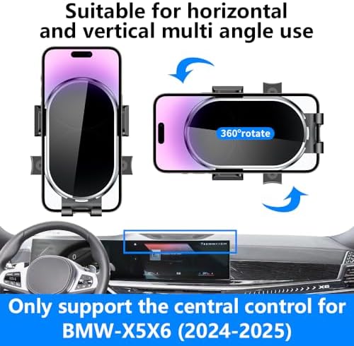 Premium Car Phone Holder for BMW X5 (2014-2018) & X6 (2015-2019) – Custom-Fit Dashboard Mount for Secure Smartphone Access – Enhanced Navigation Experience & Sleek Interior Upgrade – Tool-Free Installation & Adjustable Viewing Angles – Perfect for Driving Safety & Convenience