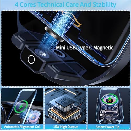 Revolutionize Your Commute with the Vidroxin 3-in-1 Fast Charging Wireless Car Charger – Magnetic Phone Holder with Auto-Clamping for Ultimate Convenience and Secure Mounting on Dashboard, Windshield, or Air Vent – Superior Compatibility for All Qi-Enabled Devices