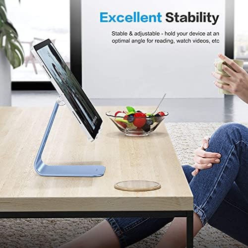 OMOTON Versatile Adjustable Tablet Stand for Desk – Enhanced Stability with Extended Arms for i Pad Pro/Air/Mini & Larger Smartphones – Stylish Purple Holder for Optimal Viewing Comfort and Clutter-Free Workspace
