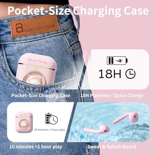 Black Panda Wireless Earbuds – Stylish Bluetooth 5.4 Sports Headphones with IPX4 Waterproof Technology, Perfect for Active Lifestyles, Travel, and School – Ideal for All Ages with Built-in Mic for Hands-Free Calls and Comfort Fit