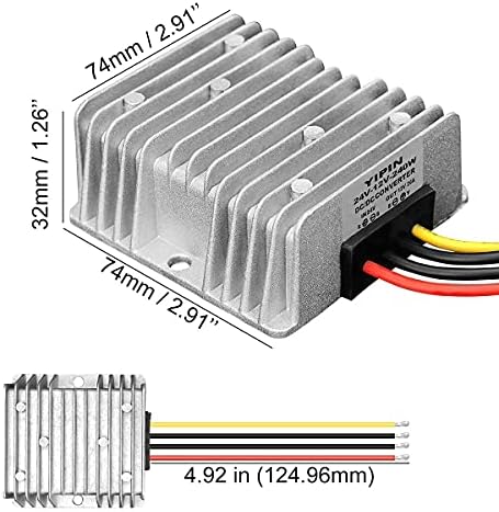High-Efficiency 30 A Waterproof DC 24 V to 12 V Power Converter – 360 W Buck Supply for Golf Carts & Club Cars with Superior Compatibility and Streamlined Performance Solutions