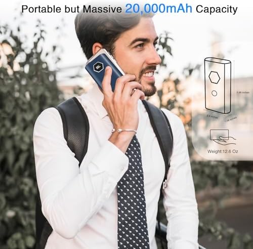 Miady 30 W Fast Charging Power Bank – 20,000 m Ah Portable Charger with Integrated USB-C Cable and LED Battery Indicator for i Phone 16/15/14/13, Galaxy, Android, and i Pad – Ultimate On-the-Go Power Solution for All Your Devices