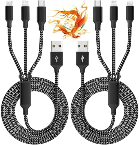 Versatile 4-in-1 Fast Charging Cable with E-Mark Chip – 65 W USB C Multi Charger for i Phone 16/15/14/13, i Pads, Android Devices & Tablets (4 FT) – Ultimate Solution for Quick Power Delivery and Enhanced Device Compatibility