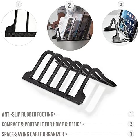 Revolutionary 5-Device Charging Dock – Prosumer’s Choice Multi-Device Organizer for Home and Office – Streamlined Tablet and Smartphone Storage with Fast Charging Ports – Sleek Design to Optimize Workspace Efficiency and Reduce Clutter