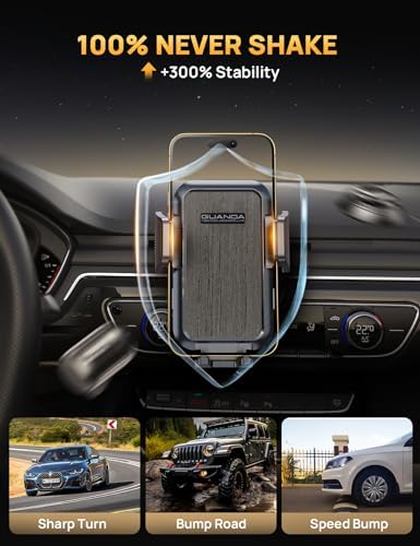 Universal CD Slot Car Phone Mount by GUANDA TECHNOLOGIES – Premium Adjustable Anti-Slip Holder for i Phone & Android Devices with Versatile Air Vent Clip for Safe Navigation and Enhanced Accessibility