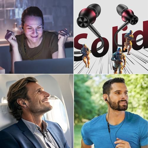 Jiunai Gradient Purple Wired Earbuds – High-Fidelity 3.5 mm Noise-Isolating In-Ear Headphones with Built-In Microphone, Volume Control & Tangle-Free Magnetic Design – Tailored for i Phone & Android Users – Ultimate Choice for Daily Commutes, Travel, and Academic Life