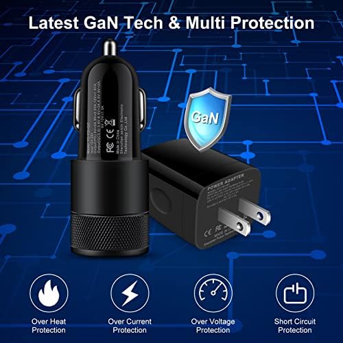 Samsung Dual Port Fast Charger Block with 25 W Wall Adapter & 38 W USB C Car Cigarette Charger – Compatible with Galaxy A Series, S24, S23, A35, A15, A55, A25 – Includes 3 FT & 6 FT Type C Charging Cables for Ultimate Convenience and Enhanced Efficiency