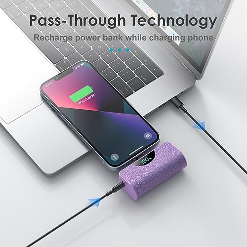 Ultra-Compact 5200 m Ah Power Bank for i Phone – 20 W PD Fast Charging Mini Portable Charger for i Phone 14 Pro Max/14/13/12/11/XR/X/8/7/6/SE – Lightweight Battery Pack with Intelligent Charging Technology for On-the-Go Power