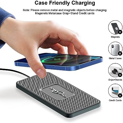 Effortless Wireless Car Charger Pad – Rapid Multi-Device Charging Station for i Phone 16/15/14/13/12 Pro & Samsung S20/S21/S22/S23 – 1 Meter Cable Included for Ultimate Convenience – Qi-Compatible Design for Air Pods and More – Sleek, Space-Saving Accessory for Your Vehicle’s Interior