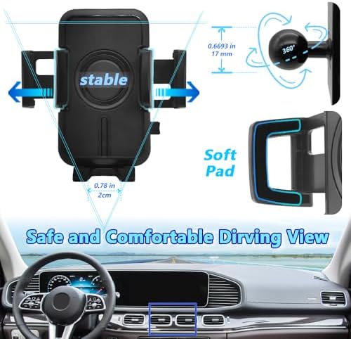 WAAPAK Premium Car Phone Holder Mount for 2020-2024 Mercedes-Benz GLE & GLS Class – Custom-Fit Smartphone Cradle with 360-Degree Rotation for Hands-Free Navigation and Multimedia – Ideal for Thick Cases and Easy Installation – Enhance Your Vehicle’s Interior Style