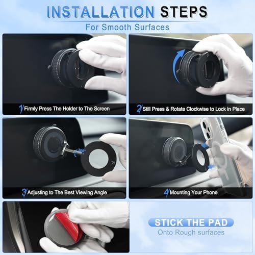 Liv Tee Premium Magnetic Phone Holder with 360° Rotation – Ultimate Car Mount for i Phone & Android – Secure Vacuum Suction Cup for Hands-Free Navigation and Sleek Interior Style