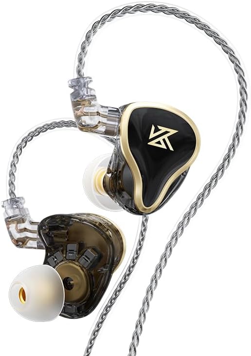 Linsoul KZ ZAS Premium Hybrid IEM Earbuds – Exceptional 7 BA + 1 DD Hi-Fi Bass Headphones for Audiophiles and Gamers – Ergonomic Design, Robust 2-Pin Cable, and Integrated Microphone for Enhanced Communication and Immersive Sound Experience