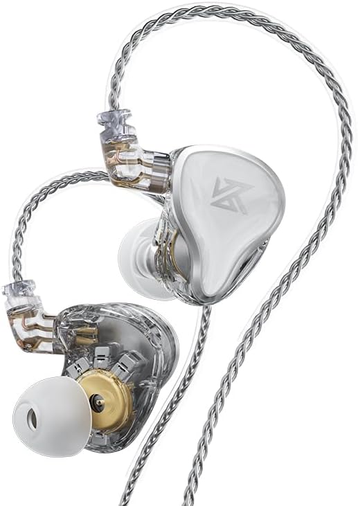 Linsoul KZ ZAS Premium Hybrid IEM Earbuds – Exceptional 7 BA + 1 DD Hi-Fi Bass Headphones for Audiophiles and Gamers – Ergonomic Design, Robust 2-Pin Cable, and Integrated Microphone for Enhanced Communication and Immersive Sound Experience
