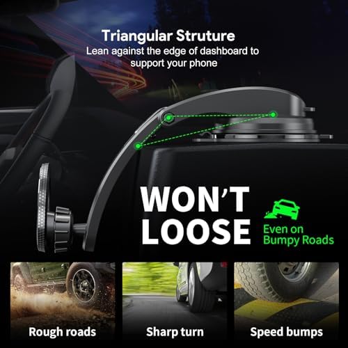 Esoulk Ring Magnetic Car Phone Holder – Ultimate Versatile Mount for Dashboard, Windshield & Air Vent – Strong Magnetic Grip for Enhanced Driving Safety – Compatible with Mag Safe & All Smartphone Models – Effortless Installation, Sleek Design, and Optimal Convenience for Modern Drivers