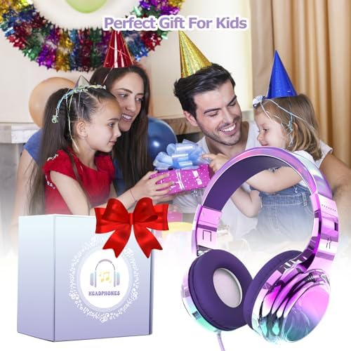 Vibrant Deep Purple Qear Fun Kids Headphones – Stylish Wired Noise Cancelling Headphones with Built-In Microphone & Adjustable Headband for School Use – Perfect for Focused Learning and Entertainment on Tablets & Smartphones