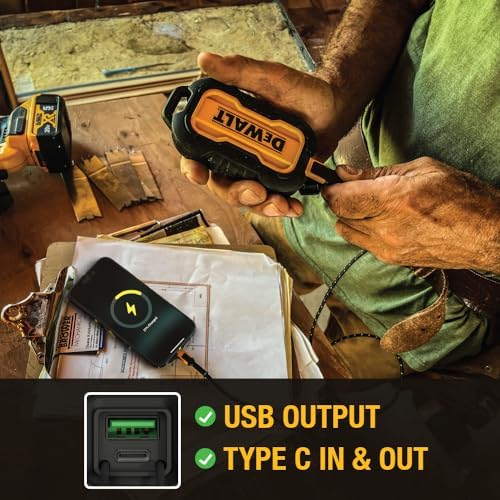 DEWALT 10,000 m Ah Heavy Duty Portable Charger: Fast USB-C Power Bank for i Phone 16/15/14/13 & Samsung Galaxy – Ultimate Durability & Enhanced Charging Speed for On-the-Go Lifestyle