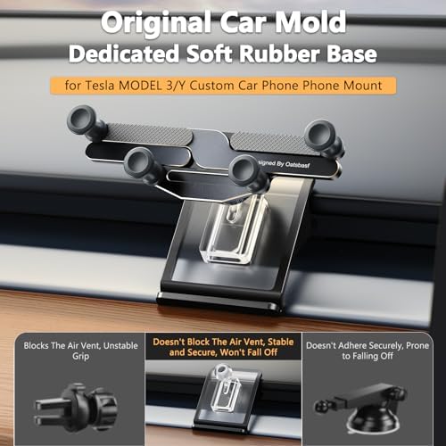 ELOHEI Premium Gravity Phone Holder for Tesla Model Y & Model 3 (2020-2024) – Custom Fit Smartphone Mount for Ultimate Driving Convenience – Tool-Free Installation & Versatile Compatibility – Sleek Black Finish to Complement Tesla’s Modern Interior – Enhance Safety with Hands-Free Navigation & Communication