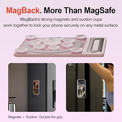 Revolutionary Suction Phone Case Adhesive Mount with Stand – Ultimate Mag Safe Compatible Smartphone Holder for Effortless Selfies & Videos, Strong Sticky Grip for i Phone & Android Users, Compact Hands-Free Accessory for Vlogging & Live Streaming (Black)