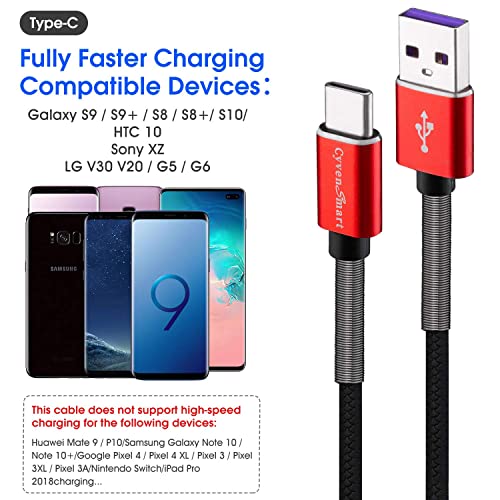 Cyven Premium 10 ft USB C Fast Charging Cable – 3-Pack High-Speed Type C Charger for Android Devices, Compatible with Samsung Galaxy S10, S9, S8 Plus – Enhanced Durability and Flexibility for Everyday Use