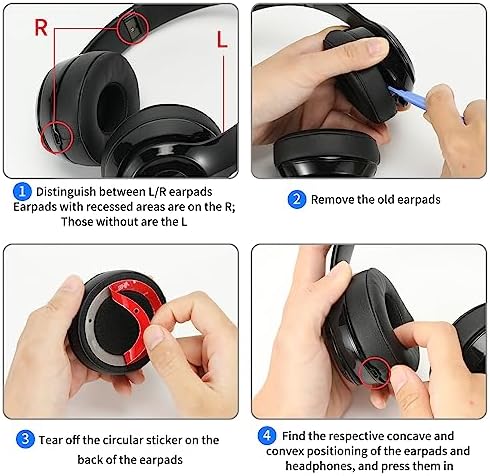 Damex Premium Thickened Replacement Ear Pads for Beats Solo 2/3 Wireless Headphones – Comfortable Red Earpads with Enhanced Sound Isolation and Easy Installation for Ultimate Listening Experience