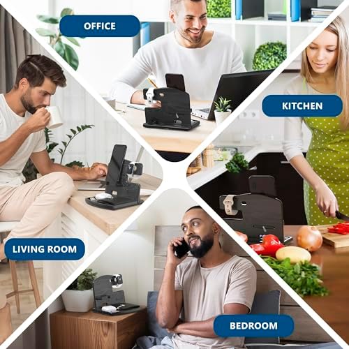 BarvA Wood Docking Station | Phone Stand & Desk Organizer | Night Stand Charging Station & Phone Holder | Portable Nightstand Organizer for Men’s Accessories | Ideal Gifts for Men – Enhanced Compatibility and Speed