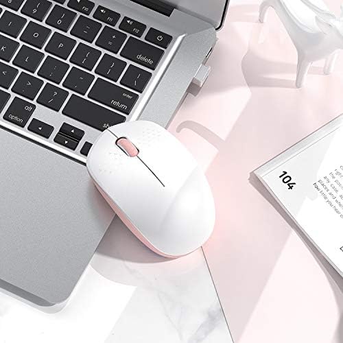 Light Blue Wireless Mouse – Ultra-Quiet 2.4 GHz Noiseless Computer Mouse with USB Receiver for Seamless Windows Experience – Portable, Ergonomic Design for Home, Office, or Travel
