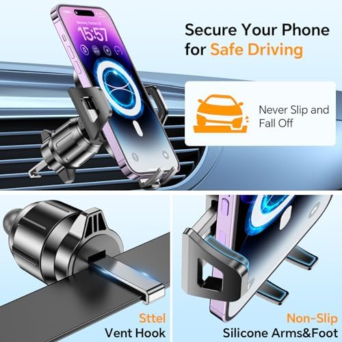 Advanced Dark Black Smartphone Car Holder – Unmatched Stability & Hands-Free Access for Enhanced Driving Safety and Convenience
