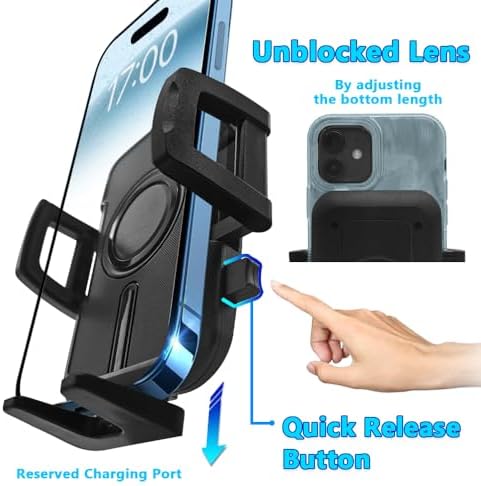 WAAPAK Universal Car Phone Holder Mount for 2015-2021 Golf R GTI – Adjustable Smartphone Cradle for Safe Navigation and Hands-Free Calls, Perfect for Thick Cases and Easy Installation, Enhances Driving Comfort and Interior Aesthetics