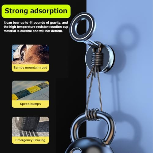 Car Vacuum Magnetic Phone Holder, Suction Cup Foldable Vehicle Smartphones Mount, 360° Rotatable Adjustable Automotive Cellphone Stand Accessories, Universal for SUV, Sedan, Truck (Silver) – Enhanced Compatibility and Speed