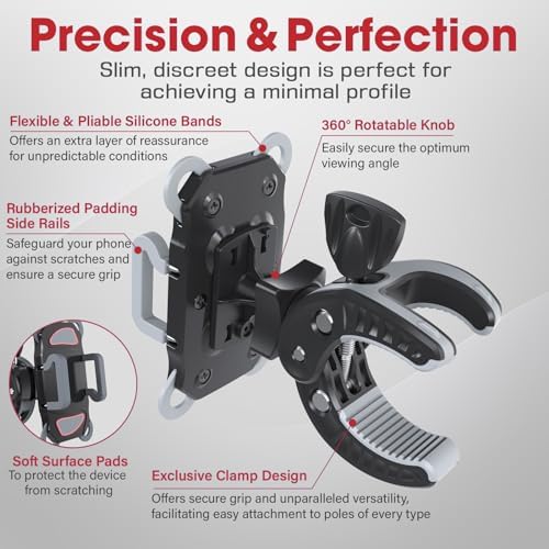 CR-30 Adjustable Clip Mic Stand Phone Holder – Ultimate Versatile Mount for i Phone, Samsung, Pixel & All Smartphones – Perfect for Musicians, Podcasters & Creators – Lightweight, Portable Design with Superior Stability in Chic Grey Finish – Revolutionize Your Recording & Streaming Experience with Unmatched Convenience and Performance