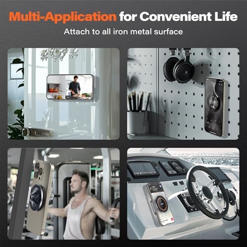 Premium A2 C All-Metal Magnetic Phone Holder for Mag Safe – Ultimate Gym Companion for i Phone 12-16, Featuring Dual Magnet Technology, Portable Design, and Stylish Durability – Perfect Workout Essential Gift for Fitness Enthusiasts